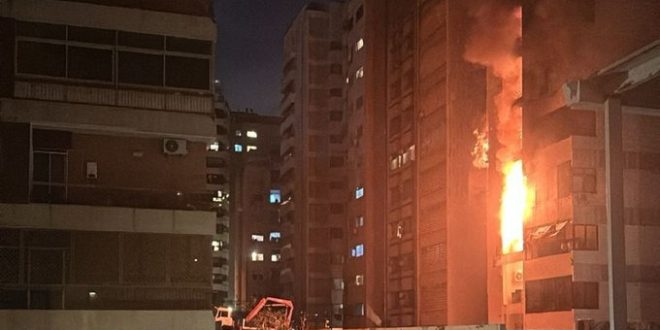 بالفيديو - حريق هائل في مبنى ملاصق لـ"تلفزيون لبنان"!
