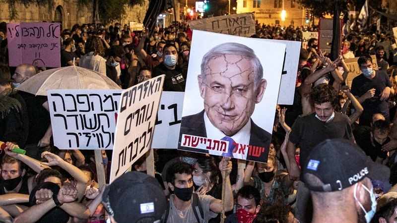بالفيديو.. مظاهرة ضد الحكومة الإسرائيلية في "تل أبيب"