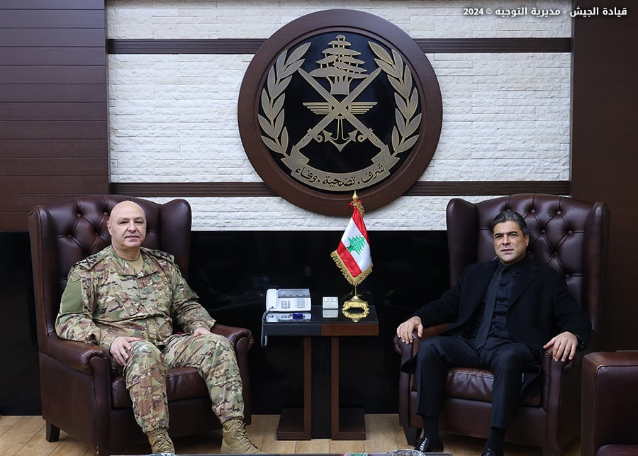 قائد الجيش يستقبل الملحق العسكري السعودي ووفدًا من اتحاد بلديات جبل الريحان