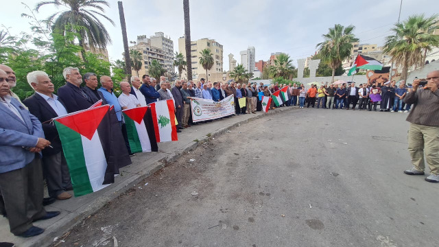 وقفة تضامنية لـ"اتحاد نقابات عمال فلسطين" مع غزة والضفة في صيدا