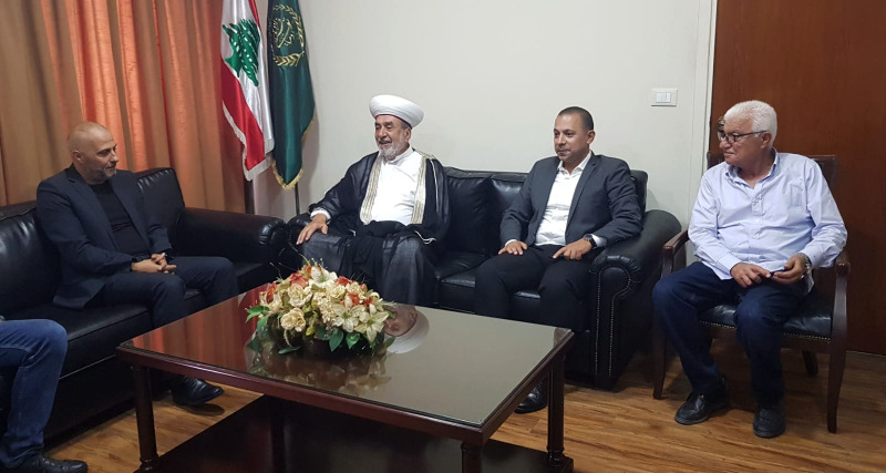 المفتي سوسان يستقبل العميد فادي قرانوح والمقدم ايلي وهبي وأمين السجل العقاري في صيدا باسم حسن