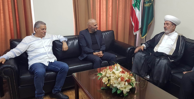 المفتي سوسان يستقبل العميد فادي قرانوح والمقدم ايلي وهبي وأمين السجل العقاري في صيدا باسم حسن