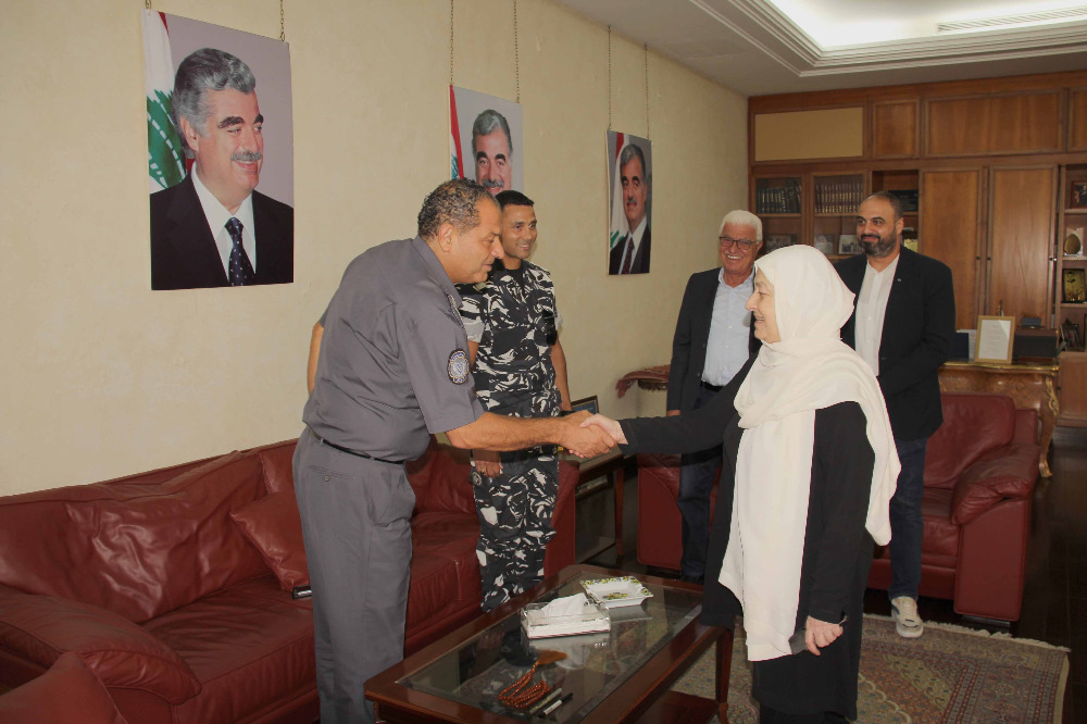 بهية الحريري تستقبل العميد أحمد أبو ضاهر والعقيد وسام باز