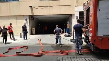 حريق في فندق المركزية في وسط بيروت