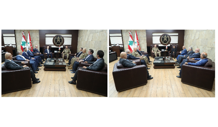 قائد الجيش عرض الاوضاع مع وفد نيابي والتقى وفدا من أهالي بلدة الكحالة