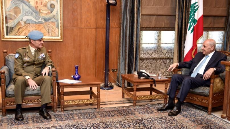 الرئيس  بري عرض مع قائد اليونيفل الوضع في الجنوب ومهام القوات الدولية