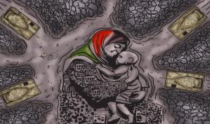 انقذوا غزة … بريشة الرسام الكاريكاتوري ماهر الحاج