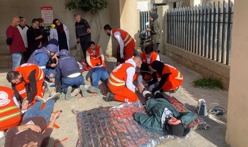 مناورة مشتركة بين وحدة الإسعاف والطوارئ والصليب الأحمر اللبناني و"مستشفى المنية الحكومي" على صعيد منطقة الشمال