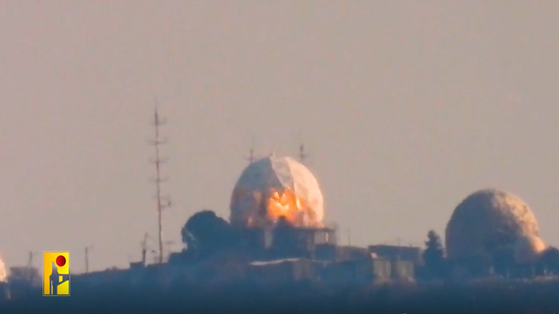 بالفيديو - مشاهد استهداف "الحزب" قاعدة ميرون للمراقبة الجوية التابعة لقوات الاحتلال
