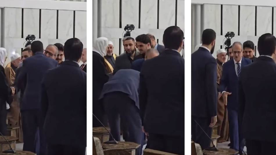 الظهور العلني الأول لوالد أحمد الشرع