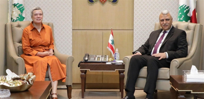 اللواء شقير يعرض التطورات السياسية والأمنية مع سفيرة الاتحاد الأوروبي
