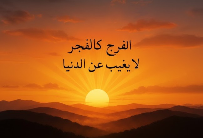 "الفرج كالفجر لا يغيب عن الدّنيا"!