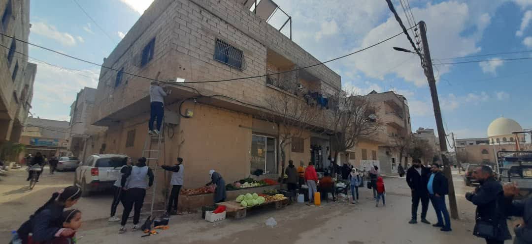 برعاية الرئيس عباس... "شؤون اللاجئين بالمنظمة" تنجز مشروع إنارة تجمع الحسينية بريف دمشق في سوريا بالطاقة الشمسية