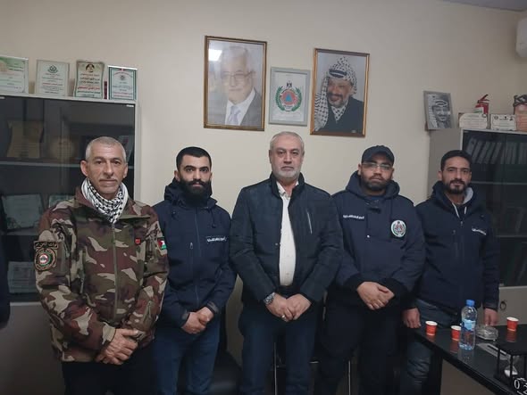 قوات الأمن الوطني الفلسطيني تزور مقر أفواج الإطفاء الفلسطينية في مخيم نهرالبارد