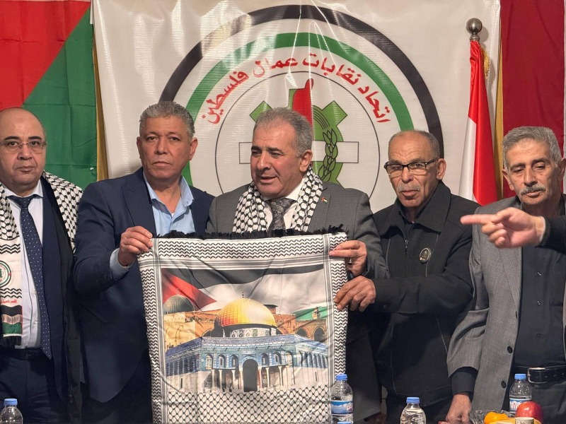 ‏السفير الأسعد يلتقي "اتحاد نقابات عمال فلسطين" - فرع لبنان