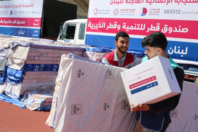 دولة قطر​ تمد يد العون لنازحي صيدا عبر توزيع مساعدات غذائية وإيوائية