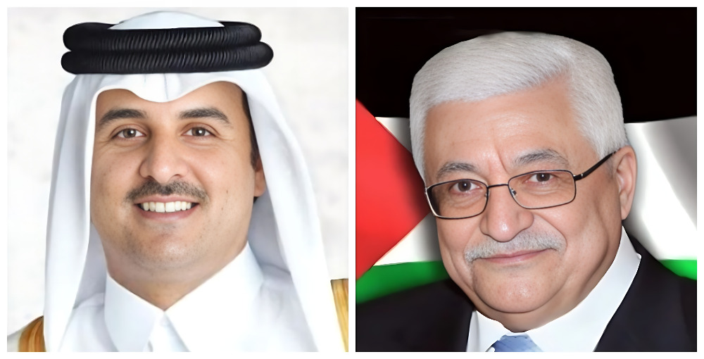 الرئيس عباس يصل قطر ويلتقي الأمير تميم ويعزي بوفاة الشيخ حمد بن خليفة آل ثاني