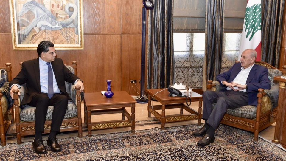 الرئيس بري يستقبل وزير الاعلام والقاضي كنعان
