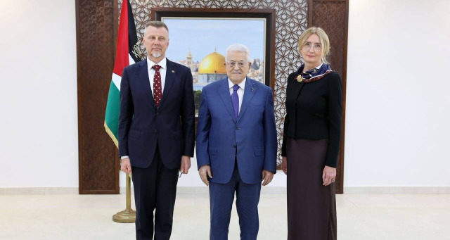 الرئيس عباس يتقبل أوراق اعتماد رئيس مكتب تمثيل جمهورية ليتوانيا لدى دولة فلسطين