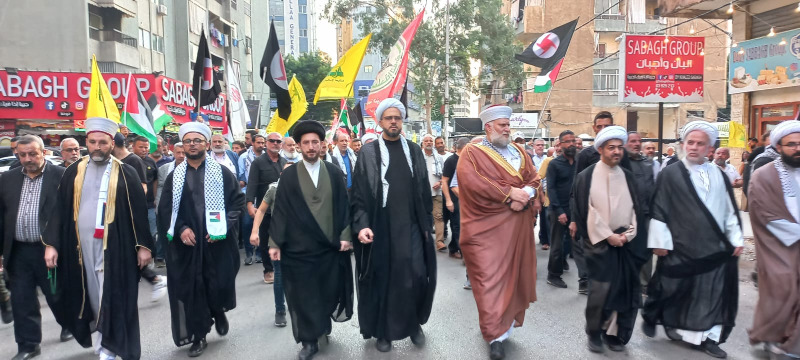 مسيرة ووقفة تضامنية لـ"الحزب" في صيدا تنديداً بمجازر الاحتلال ودعماً للمقاومة الفلسطينية