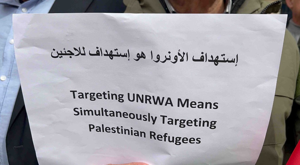 اعتصام أمام مكتب الأونروا في صيدا تحت شعار: "معاً لحماية ولاية الأونروا واستمرار تمويلها"