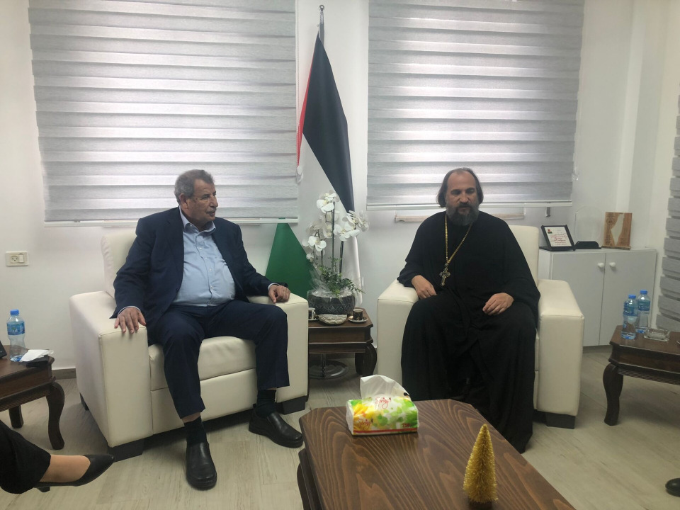 رئيس البعثة الروحية الروسية خلال لقاء "اللجنة الرئاسية العليا لشؤون الكنائس" يثمن دور الرئيس عباس في الحفاظ على الكنائس وأملاكها
