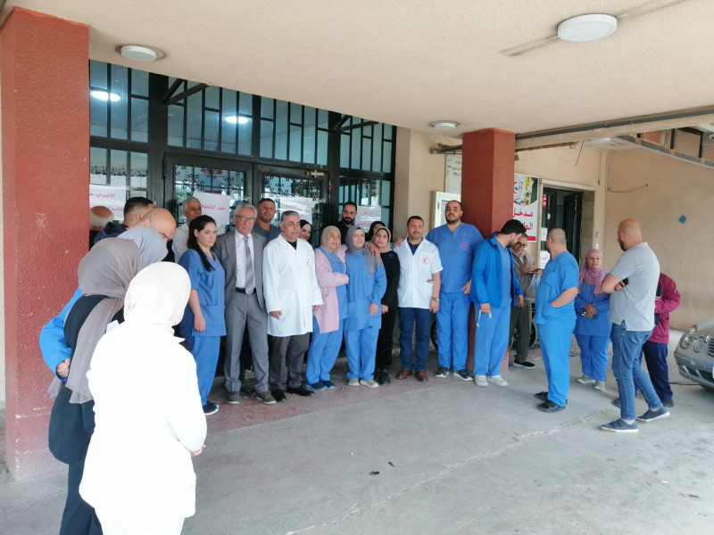 مستشفيات الهلال الأحمر الفلسطيني في لبنان تنظم اعتصامات متزامنة في مختلف المناطق
