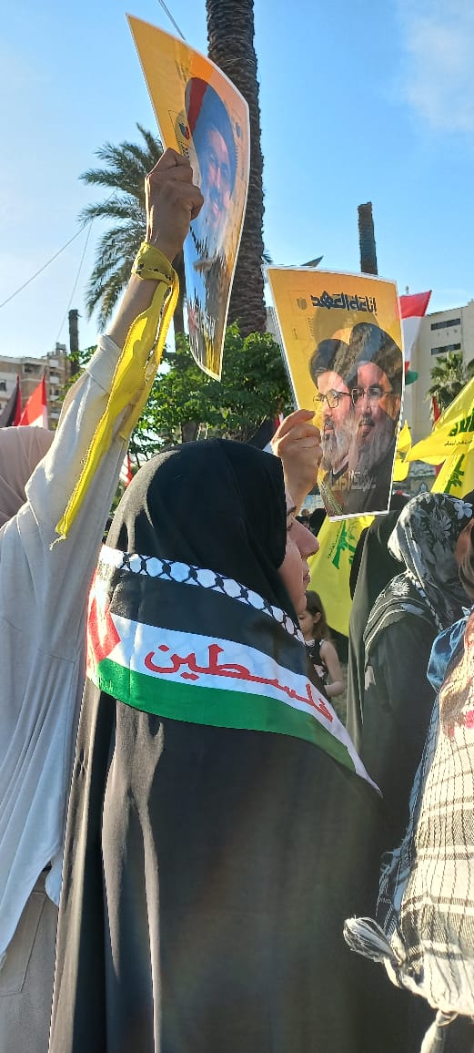 "الحزب" ينظم وقفة غضب حاشدة في صيدا نصرة للشعب الفلسطيني ومقاومته في غزة