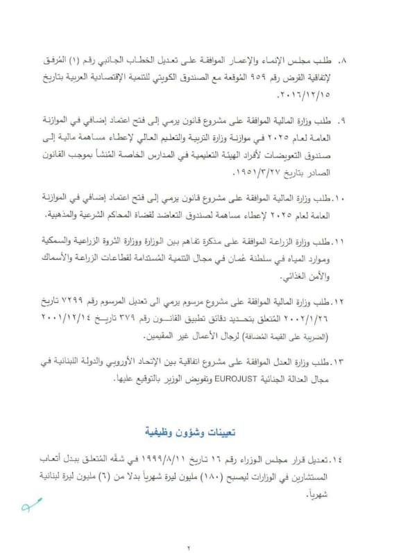 جلسة جديدة لمجلس الوزراء في هذا الموعد
