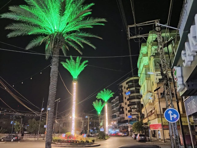 معطي يضيء دوار الست نفيسة أبو دراع والمنطقة بالتنسيق مع بلدية صيدا