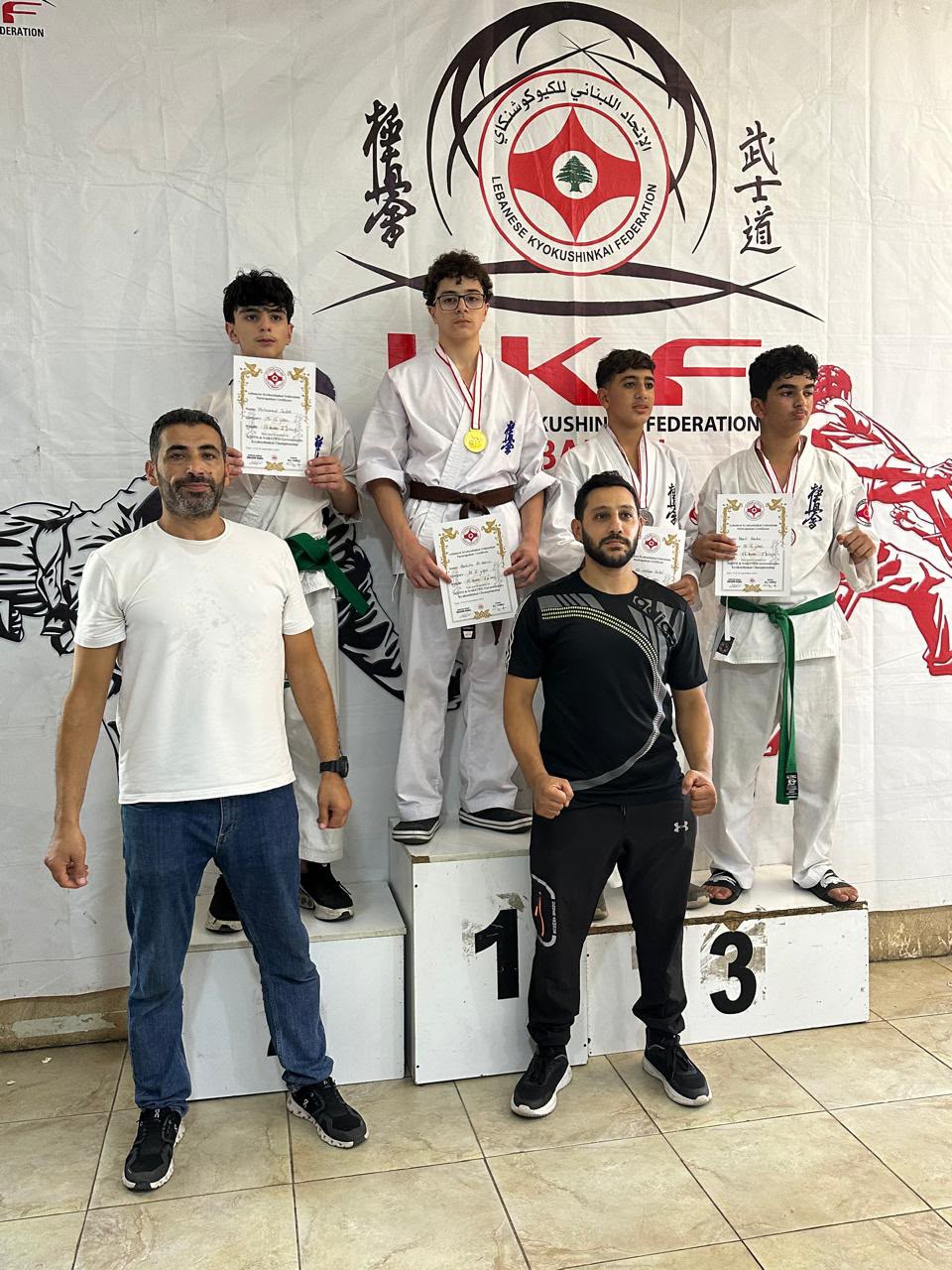 نادي Move Sporting Center يحصد المراكز الأولى في بطولة محافظتي الجنوب والنبطية للكيوشنكاي