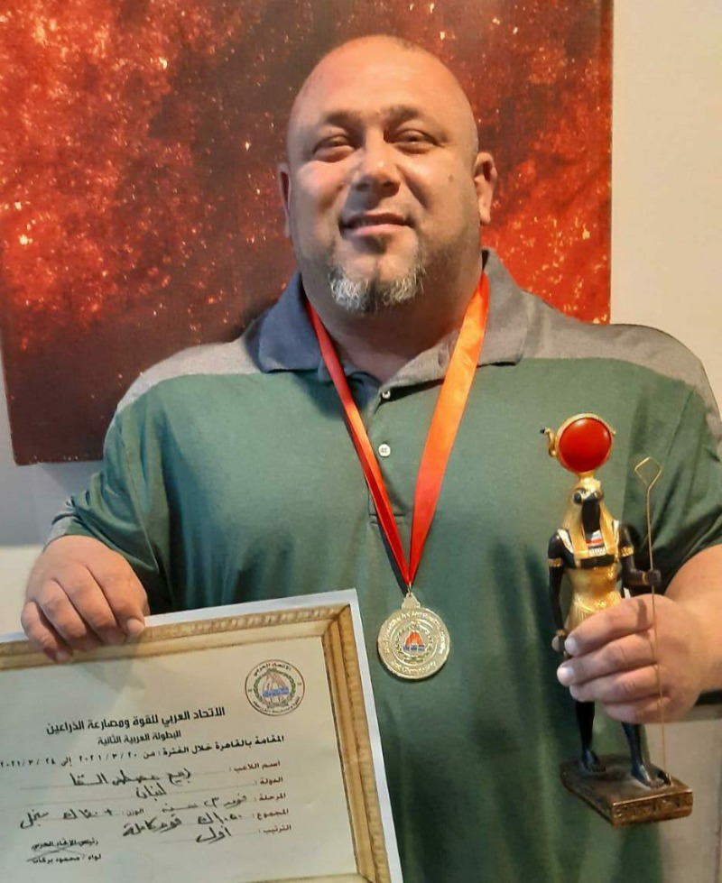 إبن صيدا "ربيع السقا" يحرز المركز الأول في بطولة العرب للقوة البدنية بمصر