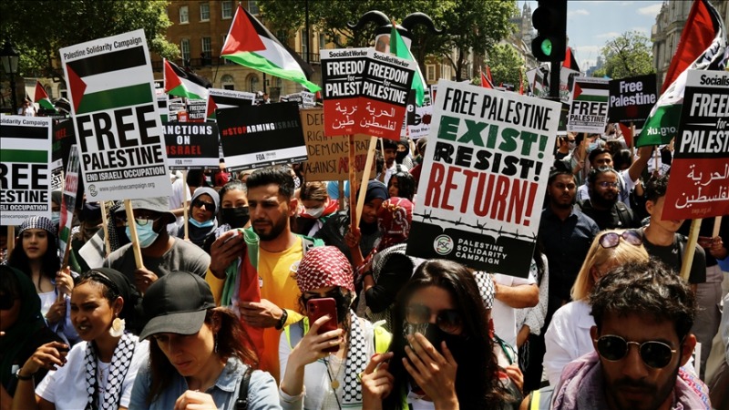 مظاهرة في العاصمة البريطانية تطالب قادة مجموعة السبع بوقف دعمها لـ"إسرائيل"