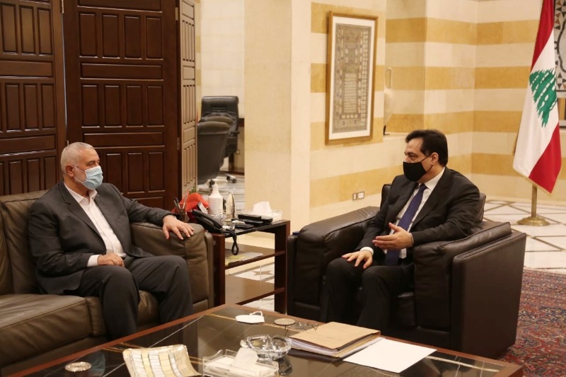 رئيس المكتب السياسي لحركة "حماس" اسماعيل هنية يلتقي الرئيس دياب