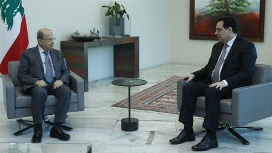 الرئيس عون يلتقي الرئيس دياب قبيل اجتماع المجلس الأعلى للدفاع