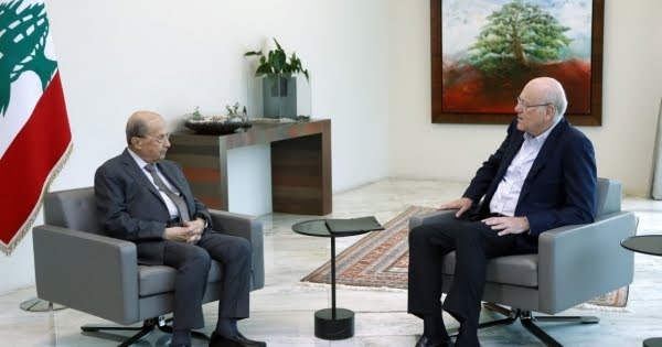 وصول رئيس الحكومة المكلف نجيب ميقاتي الى قصر بعبدا للقاء الرئيس عون