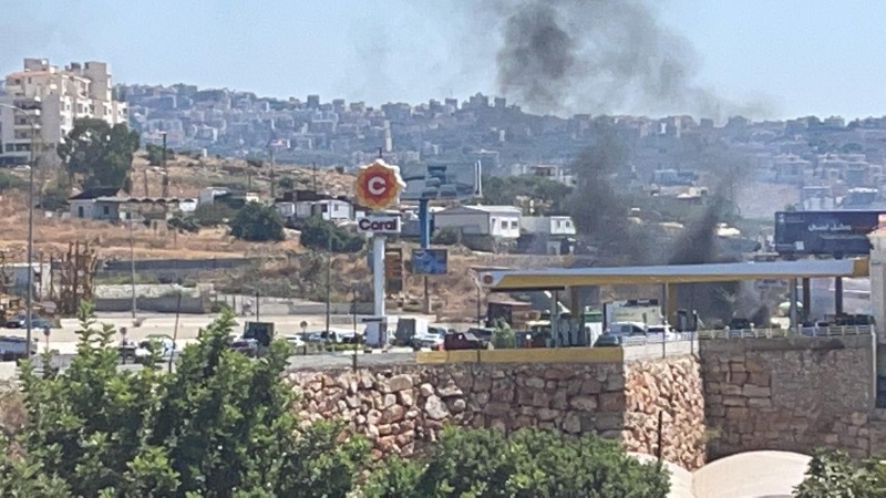 قطع اوتوستراد الجية عند محطة الكورال بالاتجاهين