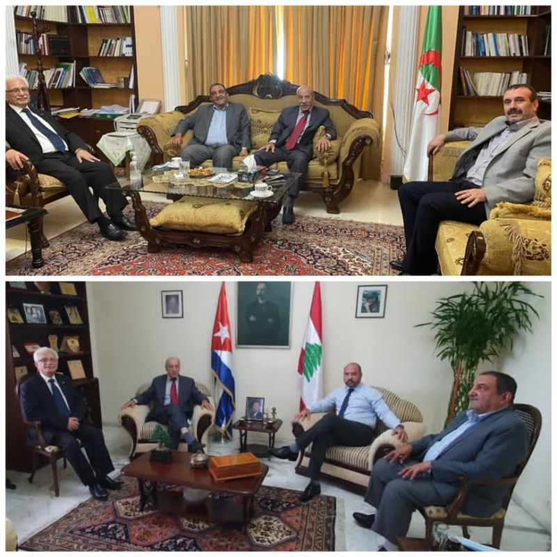 الجبهة الديمقراطية في لبنان تعرض التطورات مع سفيري الجزائر وكوبا