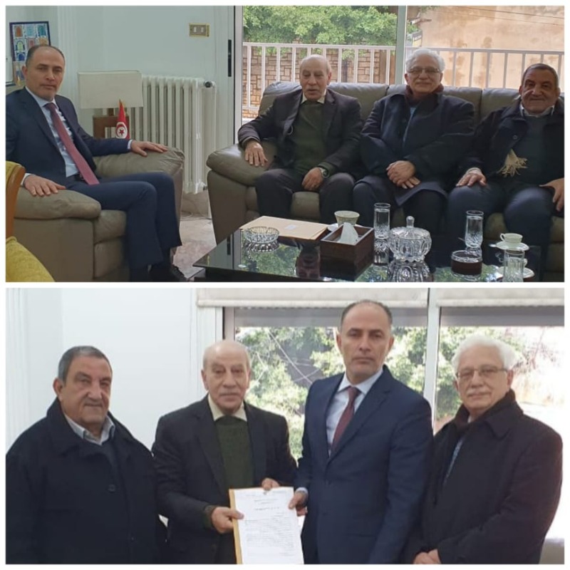 الجبهة الديمقراطية تلتقي السفير التونسي في بيروت وتعرض معه الاوضاع العامة
