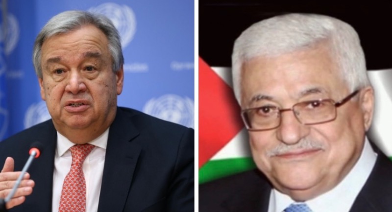 الرئيس عباس يتلقى إتصالًا هاتفيًا من الأمين العام للأمم  المتحدة