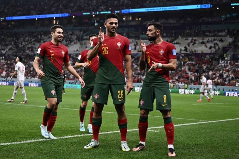 البرتغال تعبر الى الربع النهائي بعد فوزها على سويسرا 6 - 1