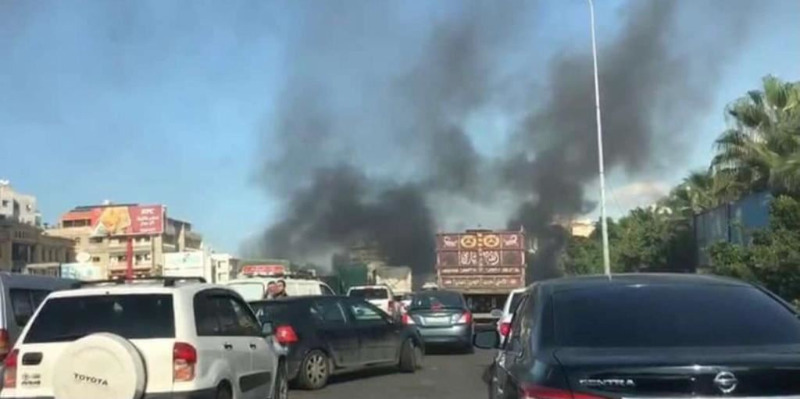 قطع الطريق في خلدة بالإطارات المشتعلة!