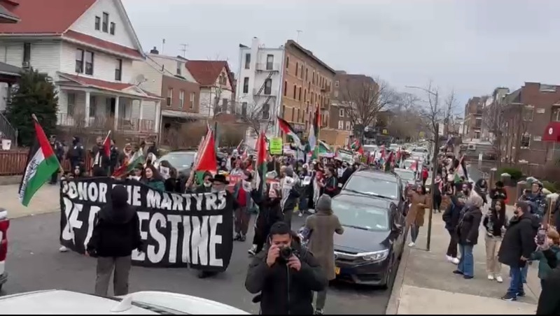 مظاهرة حاشدة في نيويورك تنديدا بالعدوان الإسرائيلي على جنين