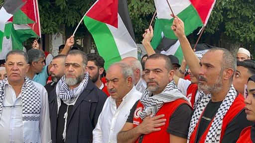 "مستشفى الهمشري" و"إتحاد الأطباء والصيادلة الفلسطينيين" في لبنان و"رابطة أطباء الأسنان الفلسطينيين" و"رابطة أطباء صيدا" ينفذون وقفة تضامنية مع غزة