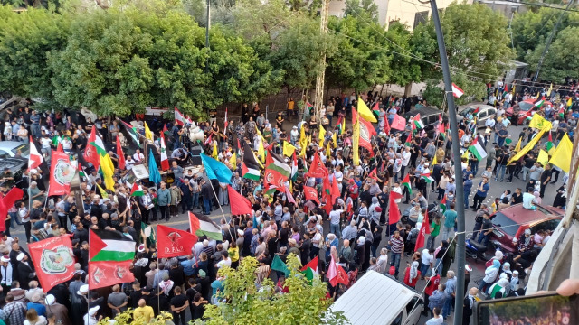 مسيرة ووقفة تضامنية لـ"الحزب" في صيدا تنديداً بمجازر الاحتلال ودعماً للمقاومة الفلسطينية