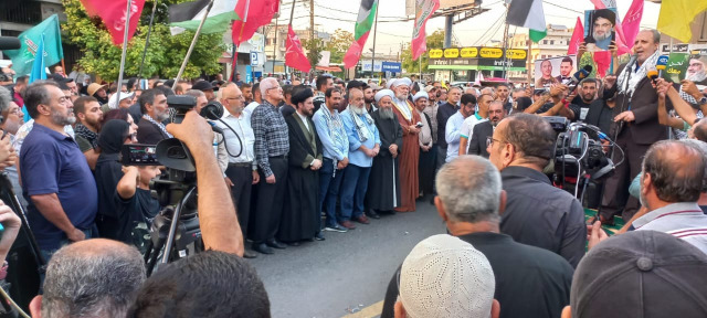 مسيرة ووقفة تضامنية لـ"الحزب" في صيدا تنديداً بمجازر الاحتلال  ودعماً للمقاومة الفلسطينية