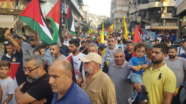مسيرة ووقفة تضامنية لـ"الحزب" في صيدا تنديداً بمجازر الاحتلال ودعماً للمقاومة الفلسطينية