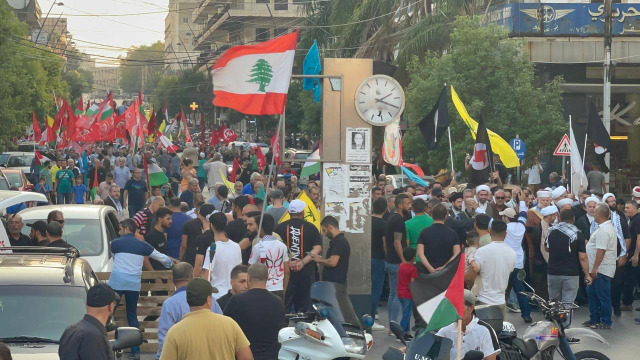 مسيرة ووقفة تضامنية لـ"الحزب" في صيدا تنديداً بمجازر الاحتلال ودعماً للمقاومة الفلسطينية