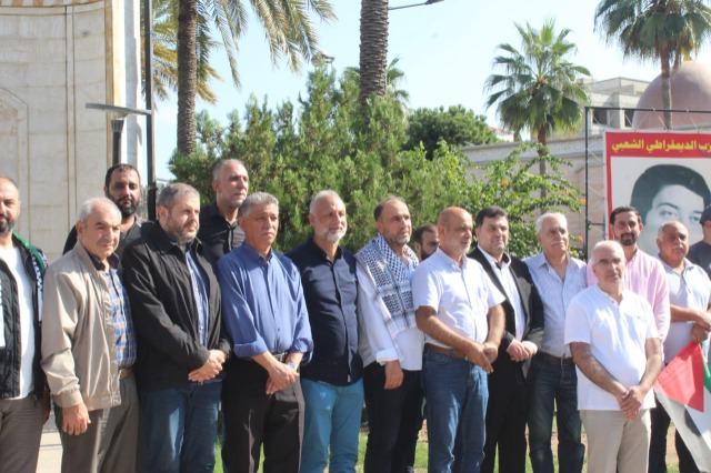 وقفة تضامنية للمكاتب الحركية والاتحادات الرياضية والاتحاد الفلسطيني لكرة القدم في صيدا