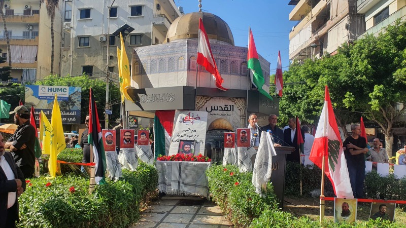 بالصور: أحياء على طريق القدس..  تكريم شهداء "الحزب" ورفضاً للمجازر في غزة...